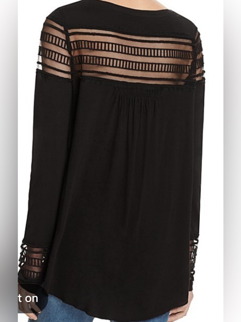 Free People Roxie Black Sheer-Panel top - Picture 2 of 3